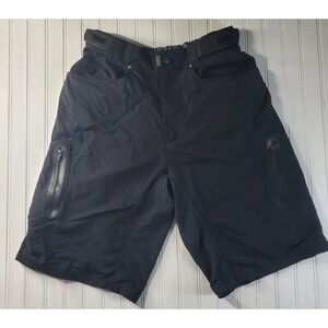 ZOIC Ether Men's Cycling Shorts Black Mountain Bike M Medium Zip Pockets‎ Belted